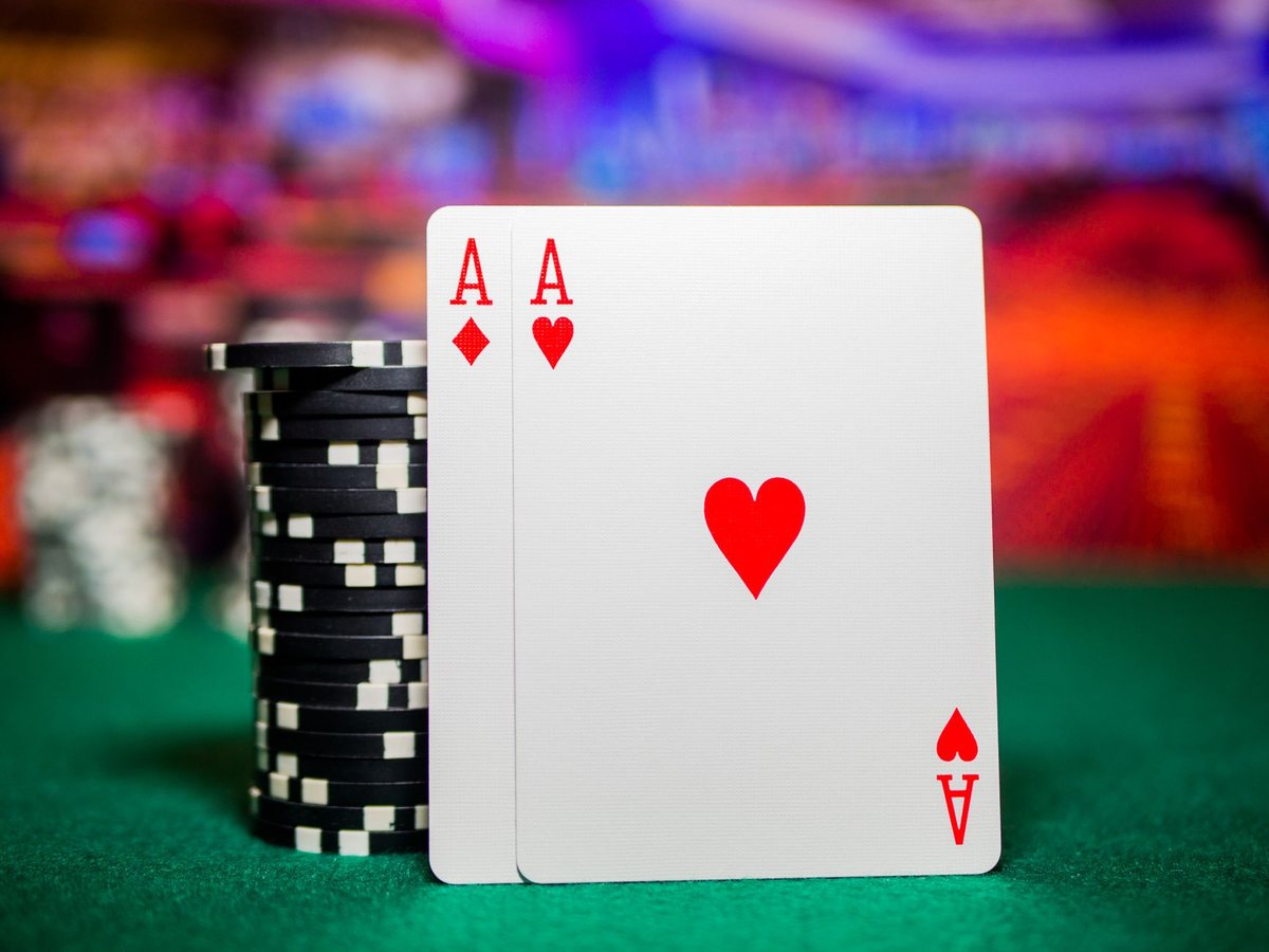 A blackjack table laid out for play