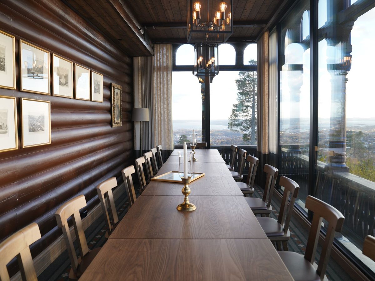 The boardroom set for a meeting