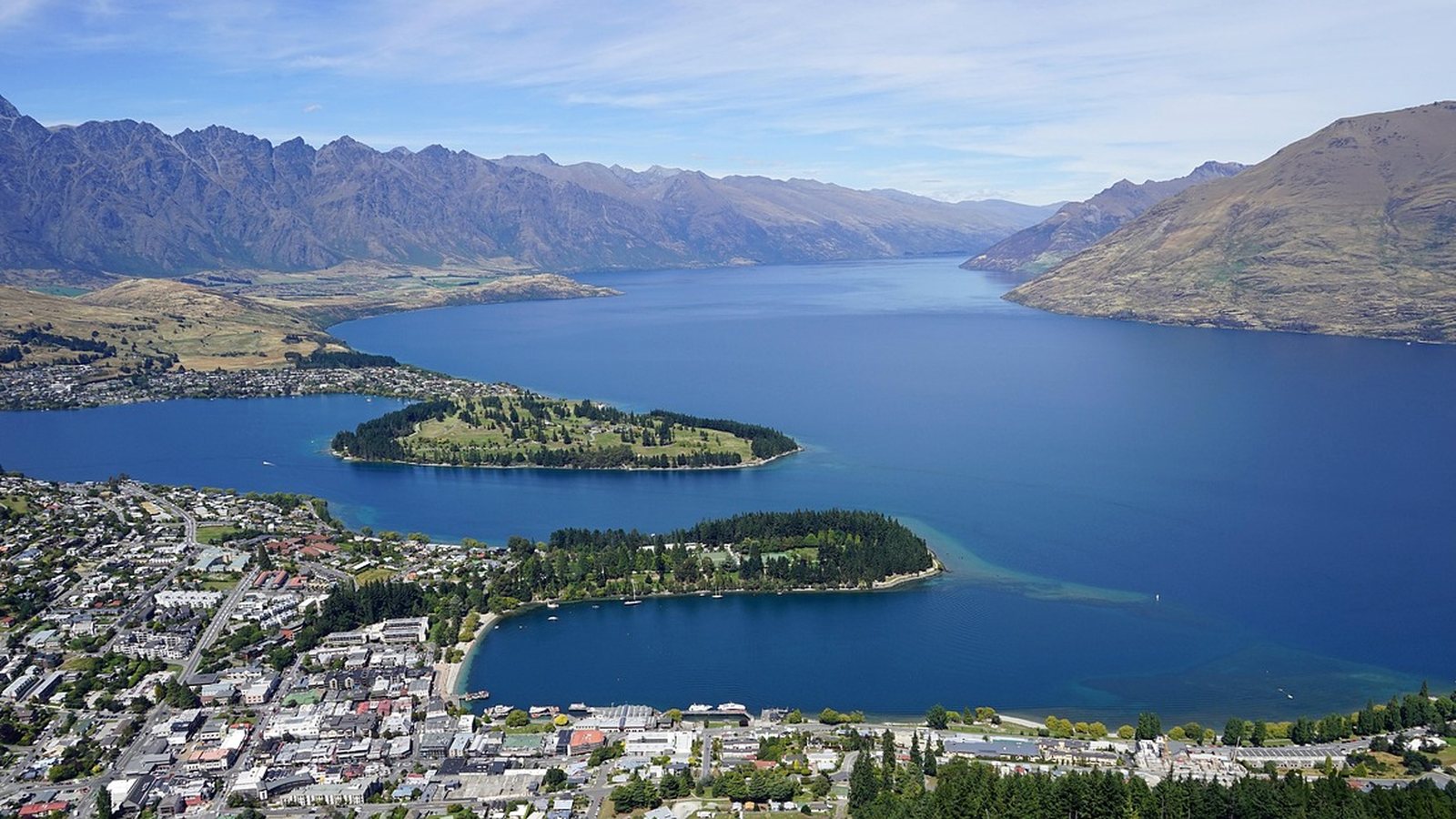 Lake Wakatipu from the shoreline below the hotel